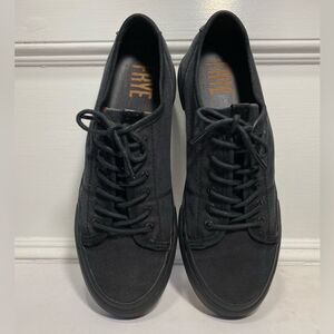 FRYE Women’s Low Top Canvas Sneakers with Leather Shoelaces in Black Size 7.5M